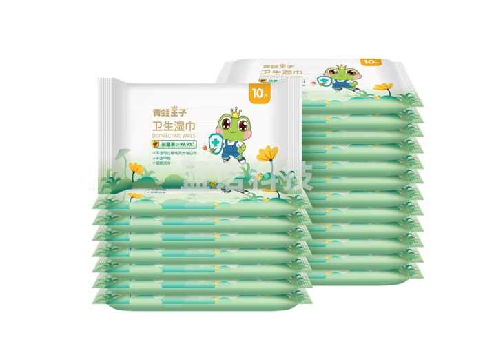 青蛙王子 儿童卫生湿巾 杀菌除菌湿纸巾10片*20包装100011421252