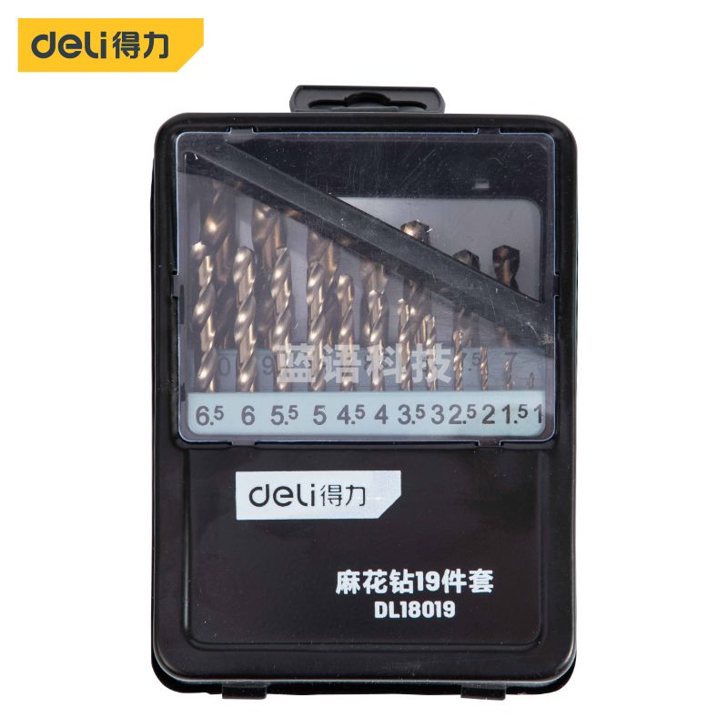 得力DL18019 19件套麻花钻Φ1-10mm