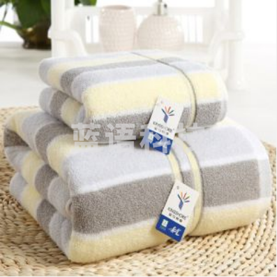 金号纯棉毛巾提缎花式三件套 GA1087W+GA1087W+GA3087W 带盒