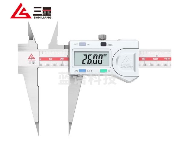 三量电子尖头卡尺小头游标卡尺0-150mm不锈钢细尖爪数显卡尺 JD078 0-300mm