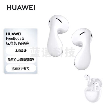 华为（HUAWEI）HUAWEI FreeBuds 5标准版半入耳式降噪蓝牙耳机 水滴设计超磁感澎湃单元 音乐游戏运动耳机 有线充