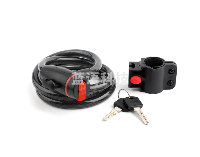 赛拓（SANTO）钢缆锁 自行车山地车电车摩托车锁 钥匙款含带支架 12*1200mm 0552