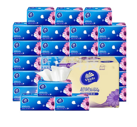 维达（Vinda）抽纸巾24包整箱批发实惠家庭装餐巾纸 卫生纸 维达抽纸48包（箱装）
