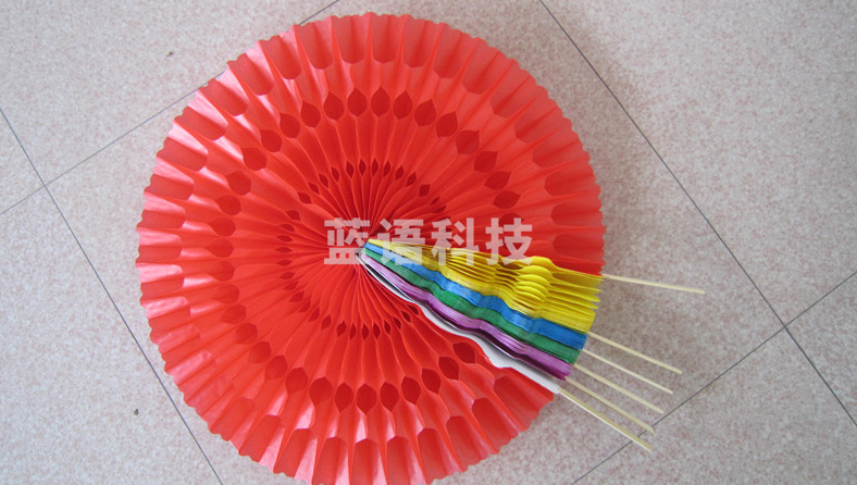 手翻花变色扇子学校团体操表演运动会方阵入场开幕式手拿合唱道具 直径40厘米