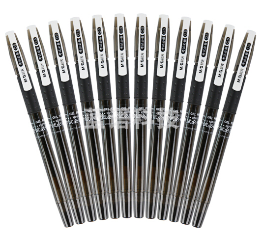 晨光（M&G）学生考试0.5mm黑色葫芦头中性笔签字笔水笔12支/盒KGP1522