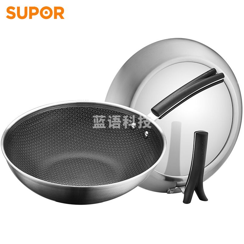 苏泊尔CC30JA1 X晶盾不锈钢炒锅 可立盖（无副把手）30cm