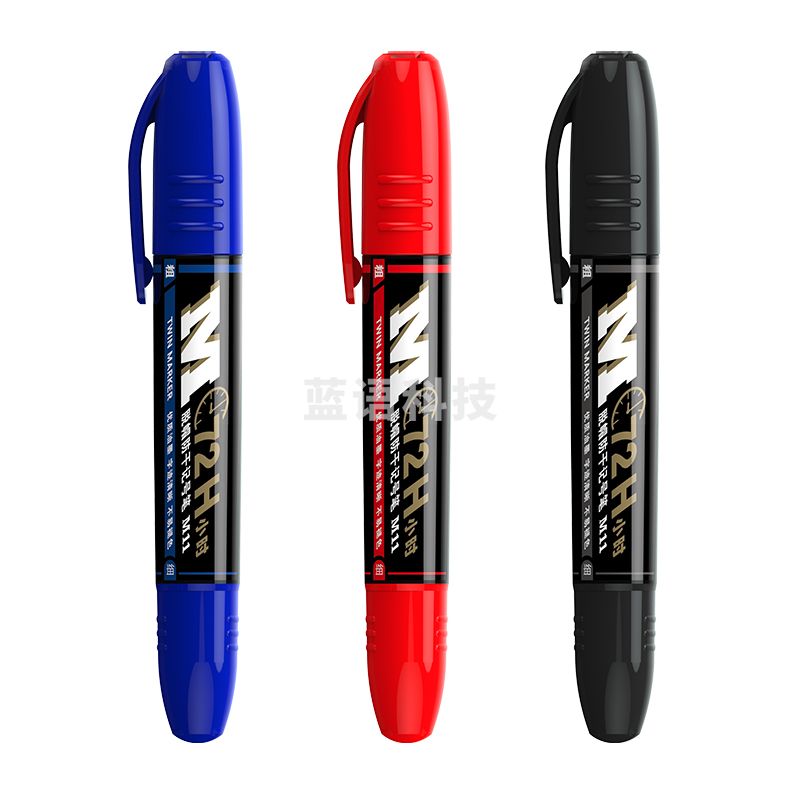 晨光APM21102双头72小时脱帽防干记号笔 蓝色