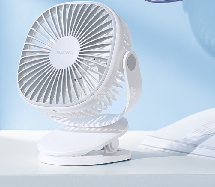 闪魔 小风扇 迷你桌面电风扇 低噪大风力空气循环扇 台夹两用 办公室风扇 【雅致白】静音大风*台夹两用*2000mAh充电款