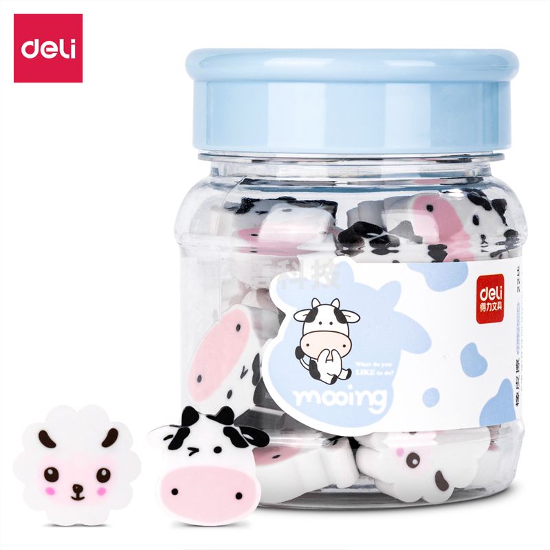 得力71054 橡皮擦(混)(桶)