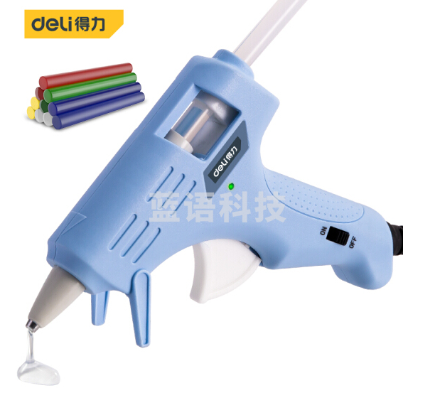 得力DL390021 儿童款20W热胶枪热熔胶枪固定式支架 蓝色