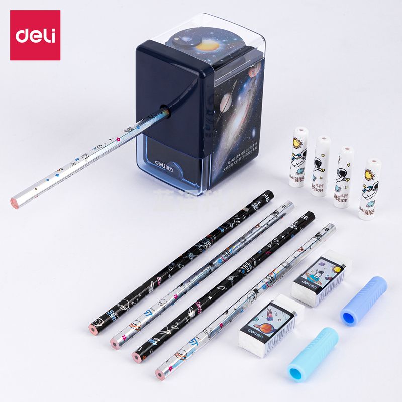 得力68909中国航天文具套装(蓝)(盒)