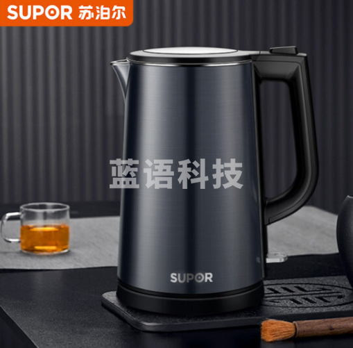 苏泊尔（SUPOR）电水壶 双层防烫烧水壶热水壶 1800W快烧 全钢无缝内胆电热水壶 SW-17J15B 1.7L大容量