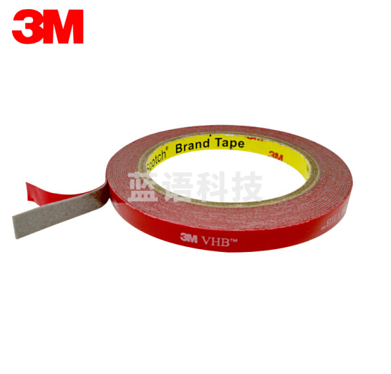 3M 5608A-GF VHB双面胶强力双面胶带汽车家用耐高温防水泡棉双面胶10毫米宽3米长0.8毫米厚（1卷装）