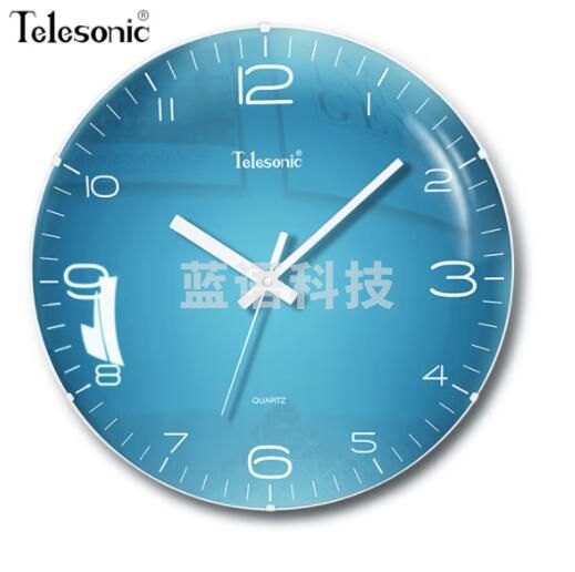 天王星 挂钟 钟表石英钟薄边挂表拱形镜面北欧风格 Q0733-2浅蓝