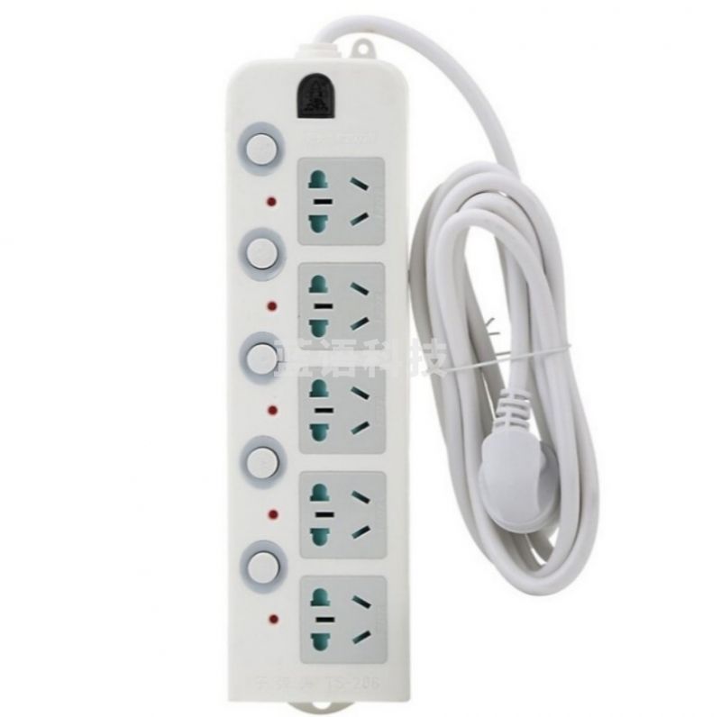 子弹头插座接线板 子弹头 TS-206 2.8M 10A 子弹头插座新国标插座开关插座独立开关插座