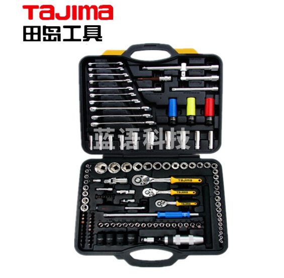 田岛（TAJIMA）TS-123 汽修检修维修工具123件套公制套筒组套1/4寸3/8寸1/2寸 1501-0992火花塞棘轮扳手套装