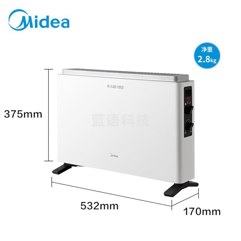 美的（Midea） 取暖器 欧式快热炉家用电暖气小型暖风机对衡式速热卧室节能省电办公室电暖气热风机 HDW20MK