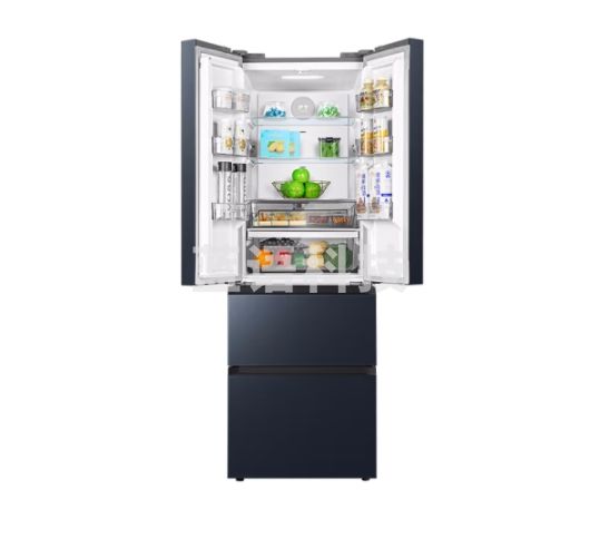 小天鹅（LittleSwan）冰箱法式多门四开门326升一级能效双变频循环节能超薄纤薄机身风冷无霜家用三档变温保鲜 326升+玻璃面板+三档变温+瑾瑜蓝 BCD-326WFGPL