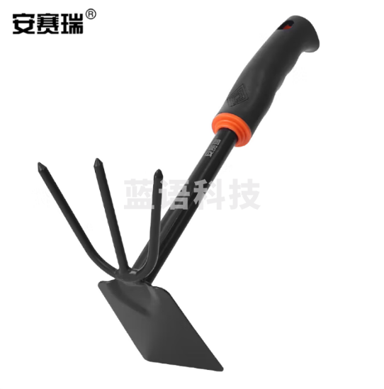 安赛瑞 两用小锄头 养花种菜园艺除草松土赶海工具 黑色 5J00320