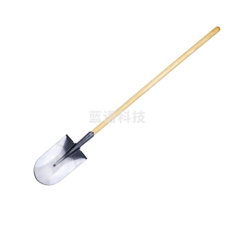 百乐享 圆泥带直柄 全钢加厚大铁锹锰钢铁锨农用挖土种花尖方平头锹户外铲子园林工具