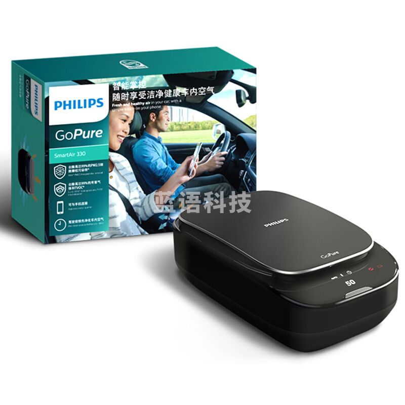 飞利浦（philips）车载空气净化器 车载净化器  智能预约净化 滤网更换提醒 Smartair330