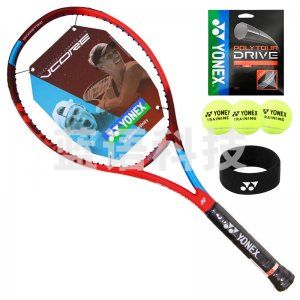尤尼克斯 VCFEX 网球拍高弹性全碳素控制旋转6代VCORE轻量探戈红250g附网球网线头带