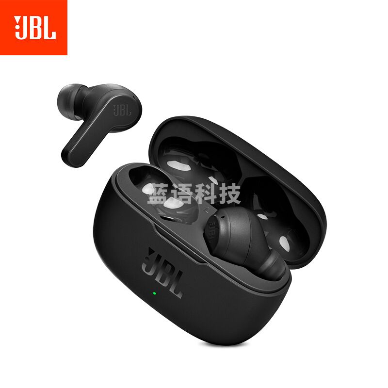 JBL Wave 200TWS 真无线半入耳式蓝牙耳机 音乐运动耳机 蓝牙5.0 苹果华为小米手机通用 暗夜黑