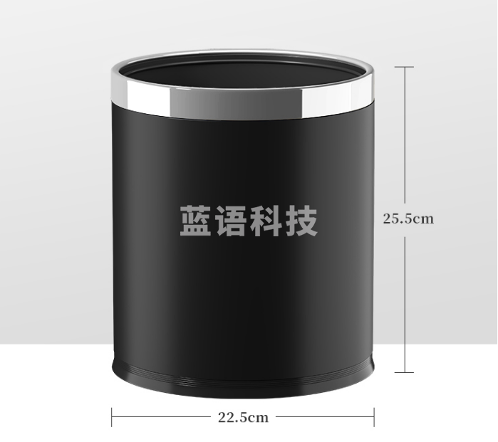 五月花WYH-GB215垃圾桶 双层烤漆金属垃圾桶 不锈钢纸篓10L