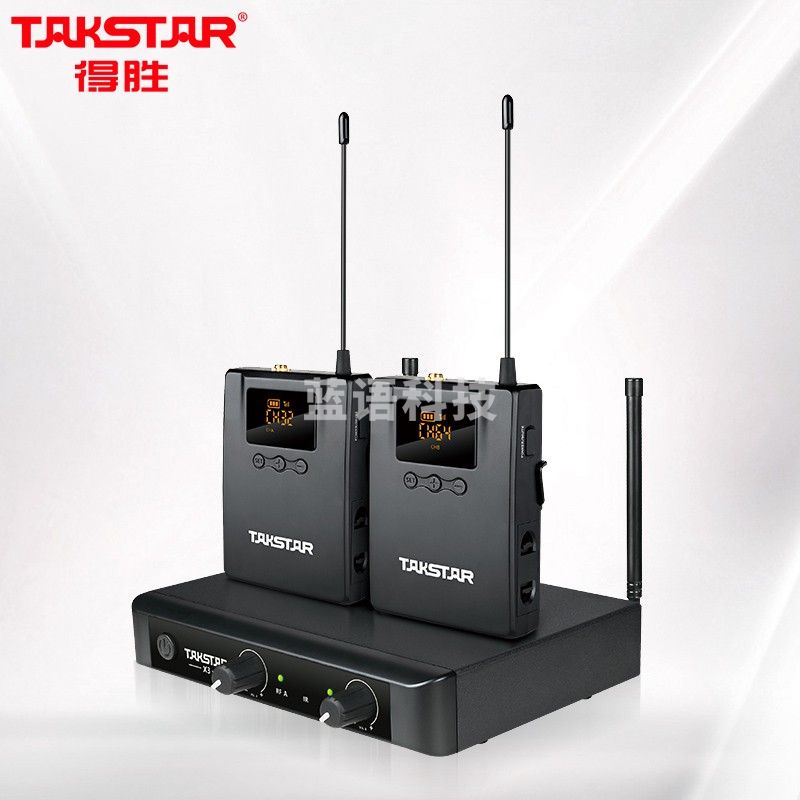 得胜(TAKSTAR)X3PP UHF无线麦克风一拖二 舞台演出直播K歌演讲领夹式头戴麦克风 黑色