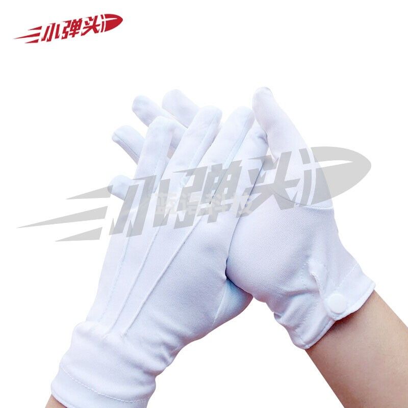 白涤纶三筋白手套棉汗布 涤纶10双（三筋款）