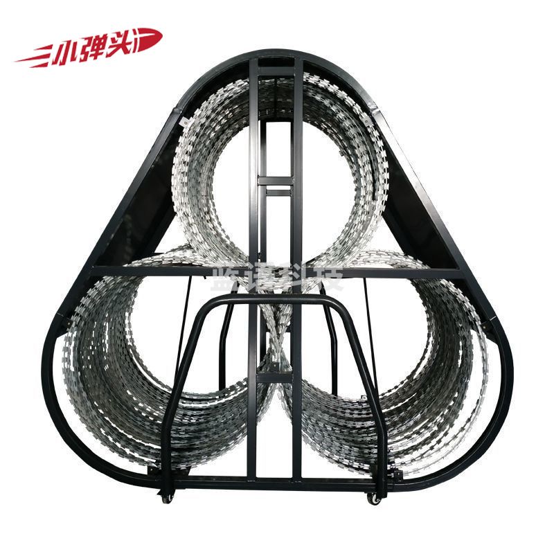 防暴阻隔网 马路伸缩封控蛇腹型铁丝网安保防爆阻隔网 三圈 黑色