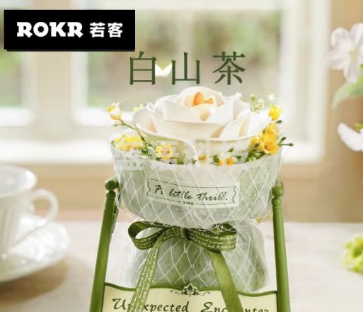 若客（ROKR）白山茶积木花diy手工拼装玩具永生花