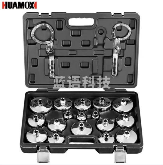 华麦斯 机油滤芯扳手帽式滤清器机油格扳手汽车汽保机滤扳手汽修工具箱 雷神工具套装(塑料箱装)19件套