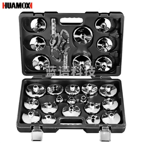 华麦斯 机油滤芯扳手帽式滤清器机油格扳手汽车汽保机滤扳手汽修工具箱 雷神工具套装(塑料箱装)27件套