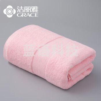 洁丽雅（Grace）浴巾成人纯棉缎档加大加厚浴巾 单条装 柔软亲肤 全棉浴巾70*140cm 红色
