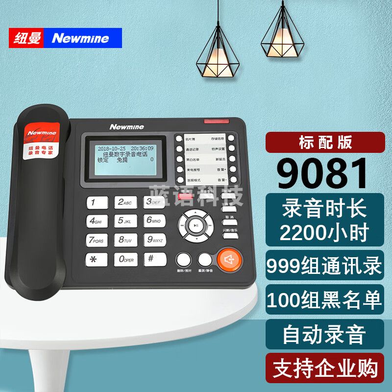 纽曼（Newmine）HL2008TSD-9081(R) 超长办公录音电话机 固定座机 2200小时录音时长 黑名单拦截防骚扰