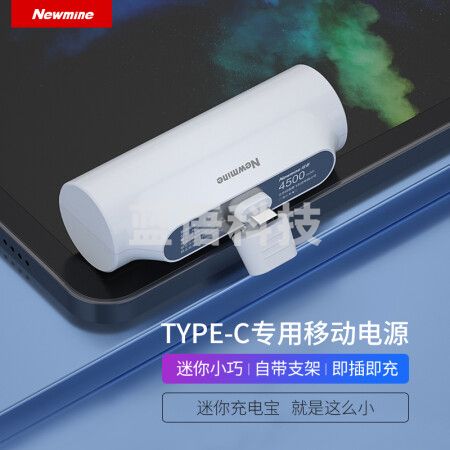 纽曼（Newmine）AT01胶囊充电宝 4500毫安时 自带Type-c插头 白AT01