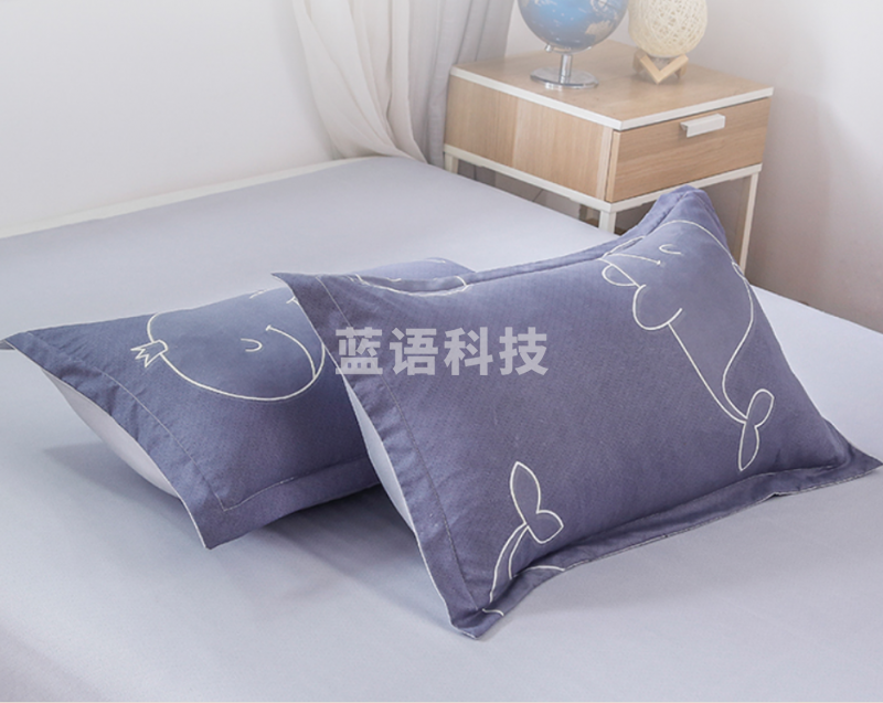 雅鹿·自由自在 枕芯套单人枕头套 48*74cm深海蓝鲸（对）