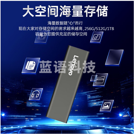 联想（Lenovo)1TB 移动硬盘固态(PSSD)Type-c USB3.1接口 逐星系列 ZX1灰色