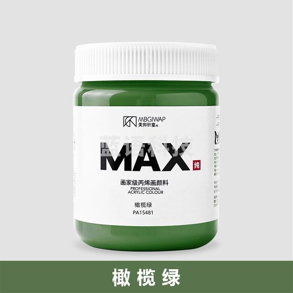 美邦祈富 丙烯颜料画室练习色彩头像防水防晒diy不掉色丙烯绘画彩绘手绘墙绘材料 橄榄绿 单瓶（300ml ）