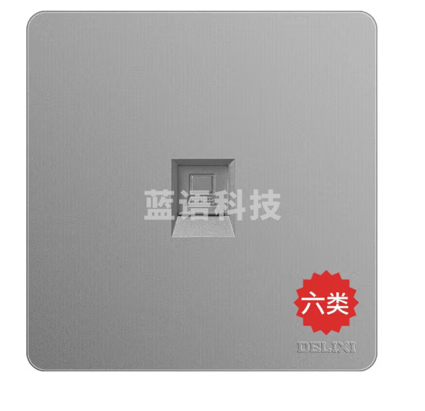 德力西（DELIXI）开关插座面板 CD821系列 八芯网络电脑插座（六类） 星辉银大板