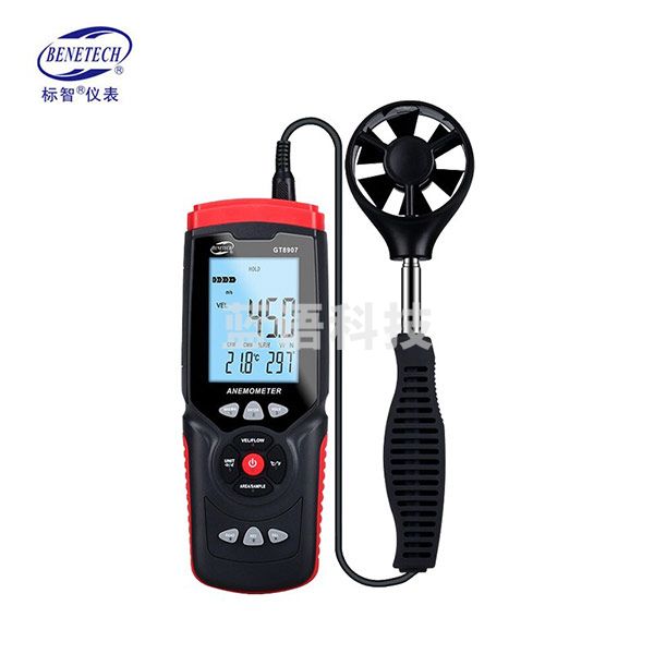 标智 数字风速仪 迷你手持高精度风向测量仪风温测试仪测风仪 GT8907（风速风温风向 带软件） 410042