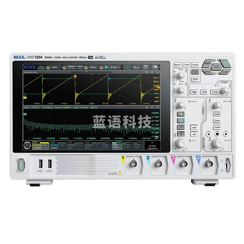 RIGOL普源精电DHO1202U数字示波器200MHZ双通道 DHO1204U4通道12bit DHO1202U（200MHz，2通道）