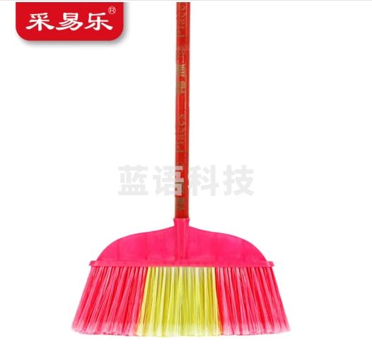 采易乐 硬毛塑料扫把 扫地扫帚 户外环卫物业清洁笤帚 双兔四排开丝硬毛配木柄（5把）HP1666