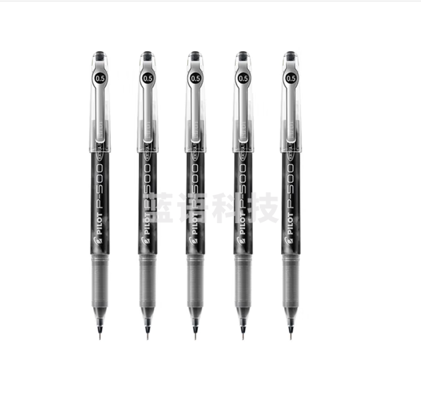 百乐（PILOT）P500针管中性笔直液式签字笔考试财务水笔走珠笔0.5mm 黑色 5支装 BL-P50