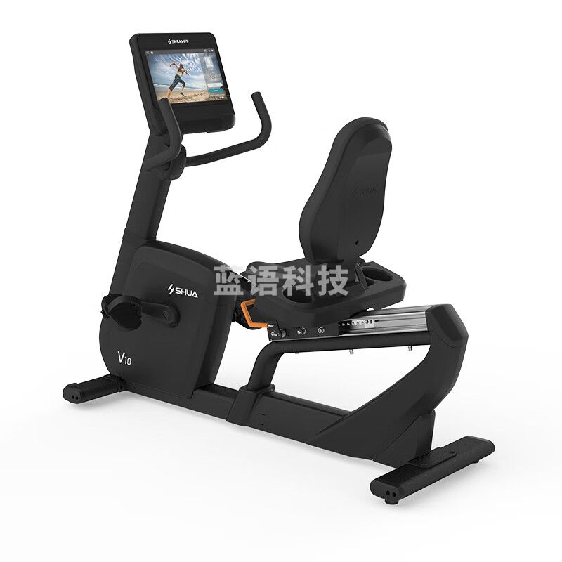 舒华家用卧式健身车 静音豪华商用运动健身器材健身房 SH-B9100R V10 商用卧式健身车触屏版
