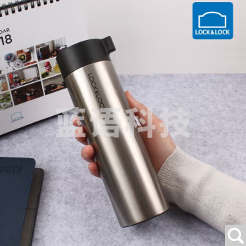 乐扣乐扣 lock&lock LHC4121 不锈钢便携磨砂保温杯 男女简约水杯 400ml 不锈钢色
