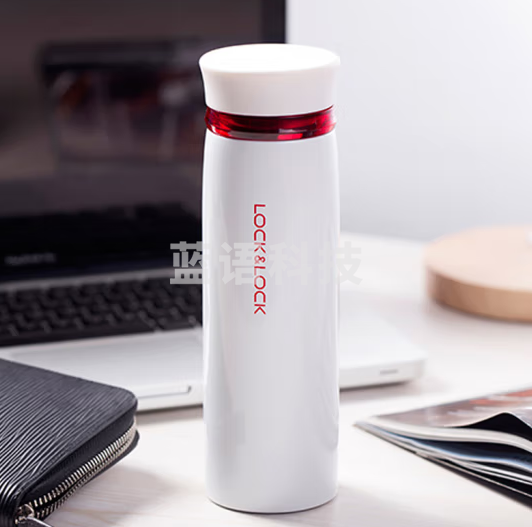 乐扣乐扣 LOCK&LOCK LHC4131WR 不锈钢保温杯 菲特旋转盖水杯 白红450ml