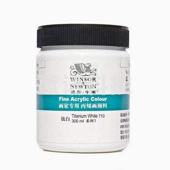 温莎牛顿（WINSOR&NEWTON） 300ml画家专用丙烯颜料墙绘颜料 手绘DIY防水不易掉色 钛白