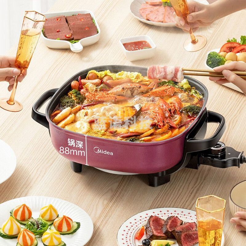 Midea美的多功能锅电炒锅电煮锅电热锅家用6升大容量可煎烤电锅LHN30D电火锅HJ